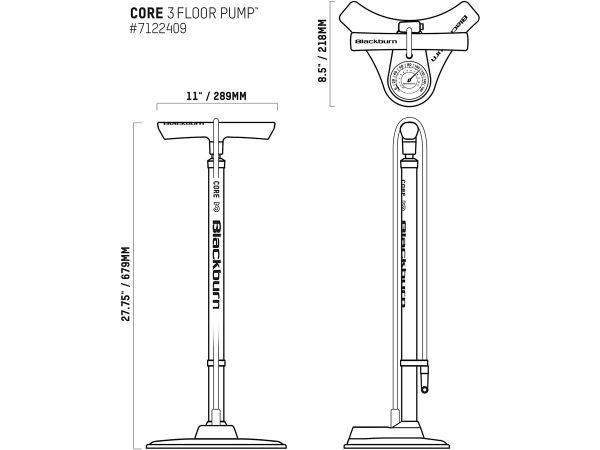 Inflador de Pie Blackburn Core 3