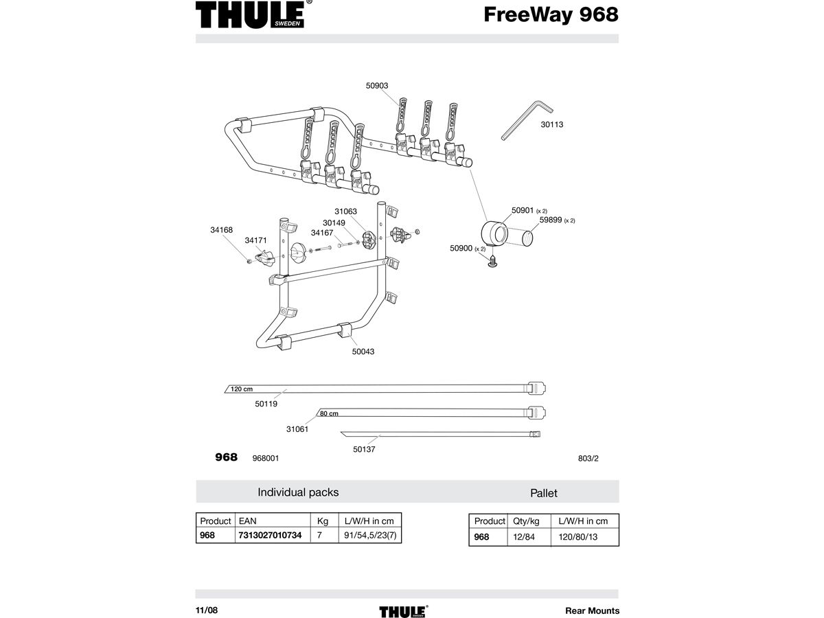 Portabicicletas de baul THULE FreeWay 3 bicicletas