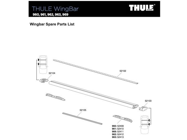 Repuesto Tapa de Barras Thule Wingbar Derecha