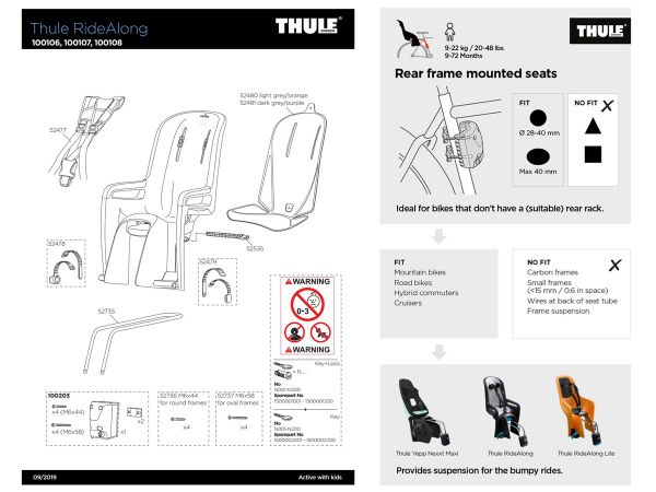 Silla de Niños para Bicicleta THULE RideAlong