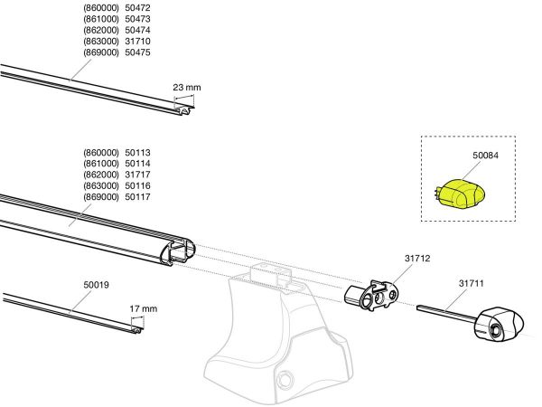 Terminal para Barras THULE 50084