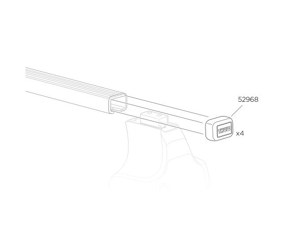 Repuesto Tapa barra Thule Squarebar 4 unidades 52968