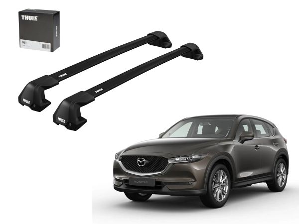 Juego Barras Thule Wingbar Evo Edge Black Mazda CX5 KF Techo Liso