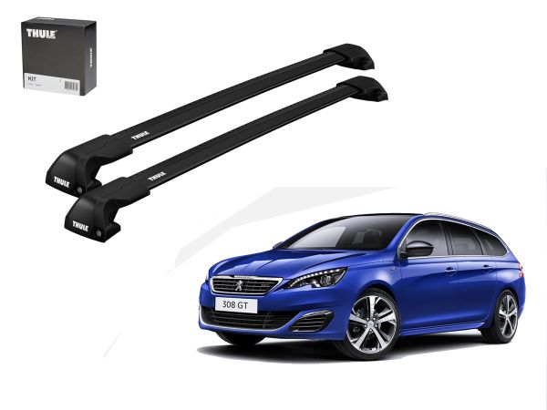 Juego Barras Thule Wingbar Edge Evo Black Peugeot 308 SW Riel integrado