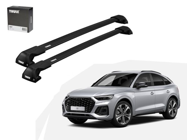 Juego Barras thule Wingbar Evo Edge Black Audi Q5- Q5 Sportback riel integrado