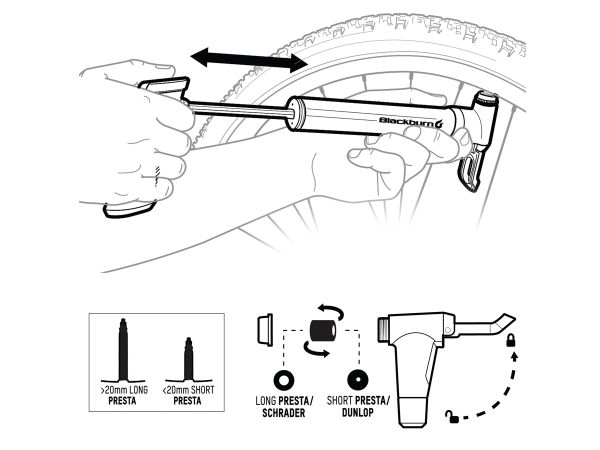 Inflador de mano Blackburn Mamooth Anyvalve