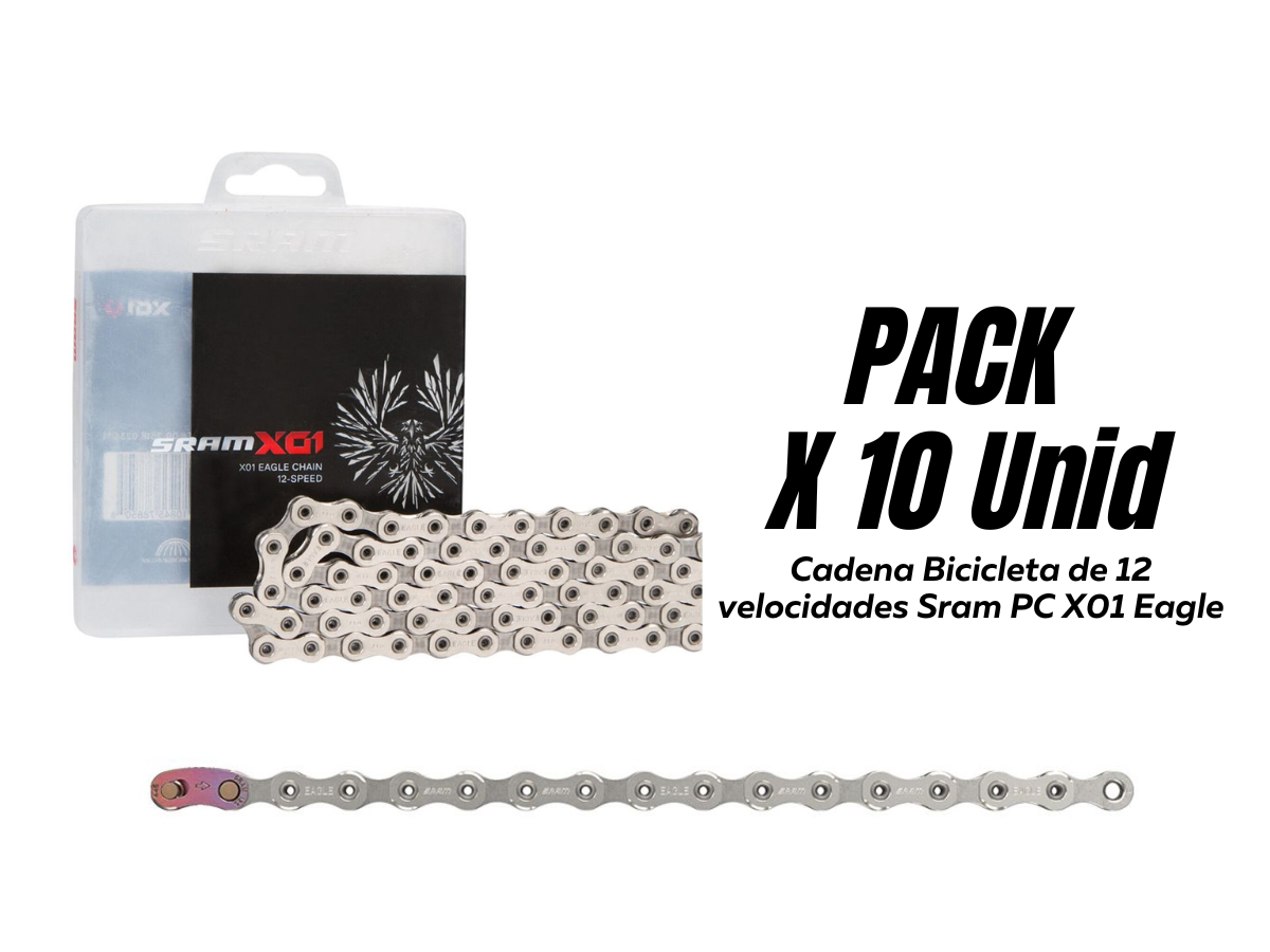 Cadena Bicicleta de 12 velocidades Sram PC X01 Eagle Pack x 10