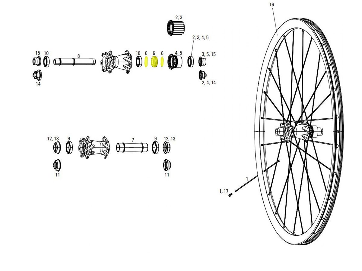 Kit Repuesto SRAM Corona Interna Dentada 18T p/ Maza Rueda Roam 50/60/Rail 50