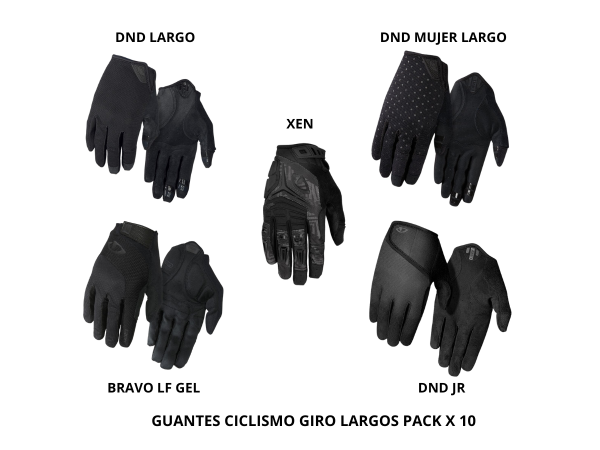 Guante Ciclismo Giro Largos Pack x 10