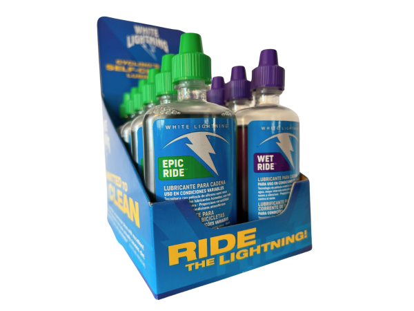 Lubricante White Lightning Epic y Wet Ride 4oz - 120ml Pop Display Box 12 unid