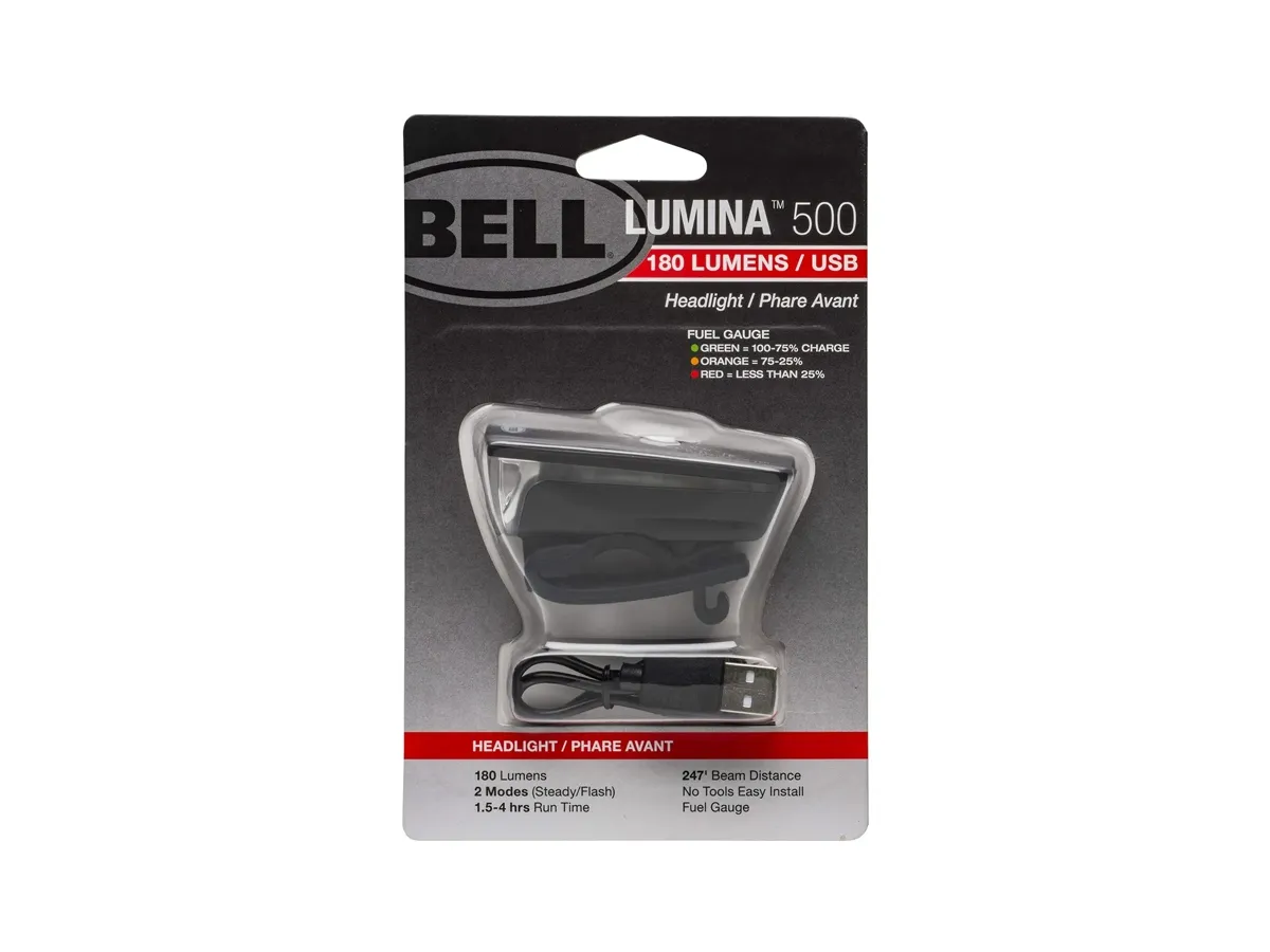 Luz Delantera BELL Lumina 500 180 Lumenes USB Recargable