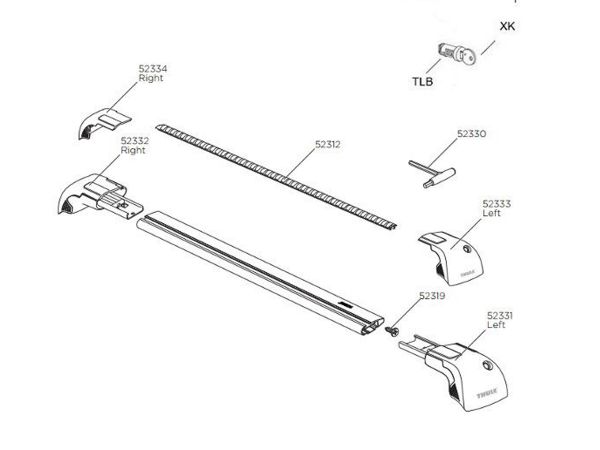 Barra de Techo THULE WingBar Edge 959X 2 uds Aerodinamica Aluminio