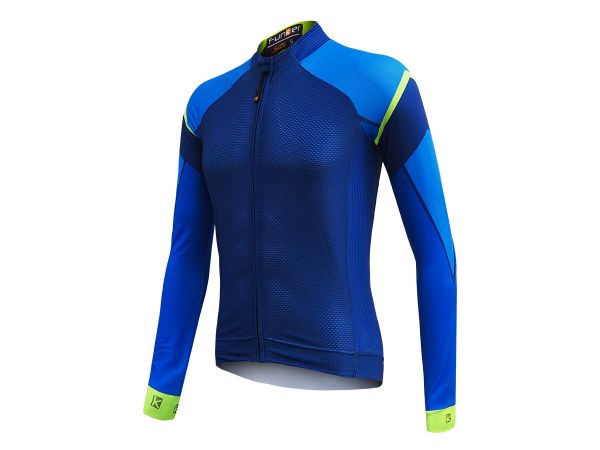 Camiseta De Ciclismo Funkier Talana Manga Larga Hombre - Microforro Polar, Secado Rápido, 3 Bolsillos Traseros - Para Primavera/Otoño