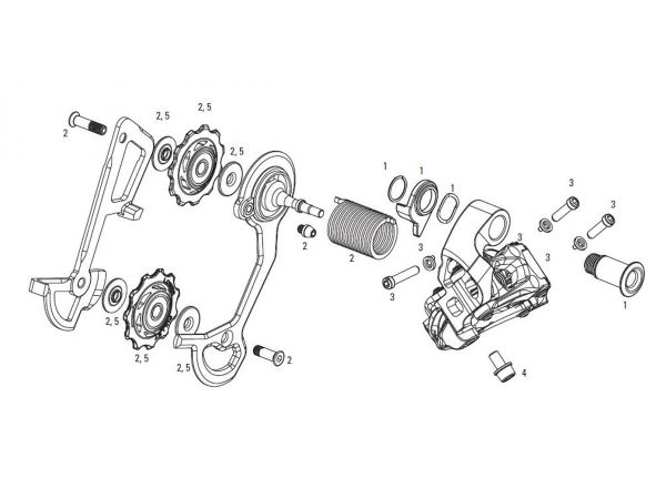 Cambio Trasero SRAM Pata Inferior y Roldanas de Cambio X0 10v Carbono Long Cage