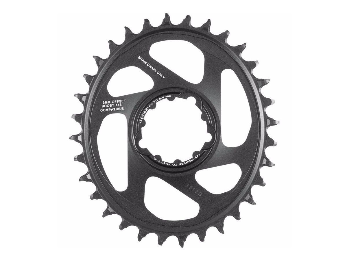 Plato 1X Sram Eagle Oval, 12 velocidades 3mm Offset (Boost) Direct Mount.