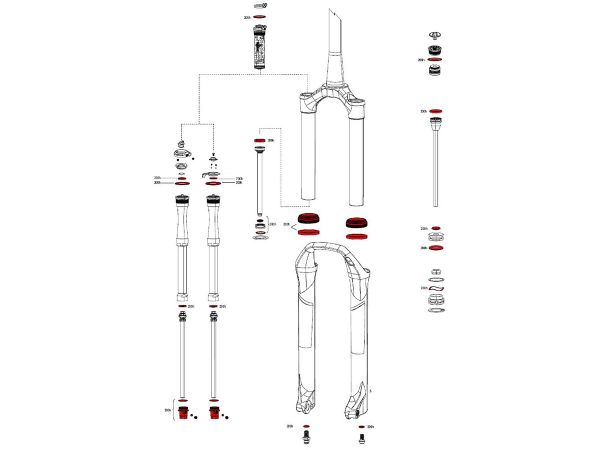 Service Kit Horquilla RockShox 200hs/1 Año Reba A7 80-100mm 120mm Boost 2018+